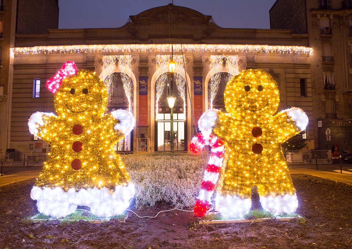 Decoration de Noel lumineuse exterieure en Bretagne